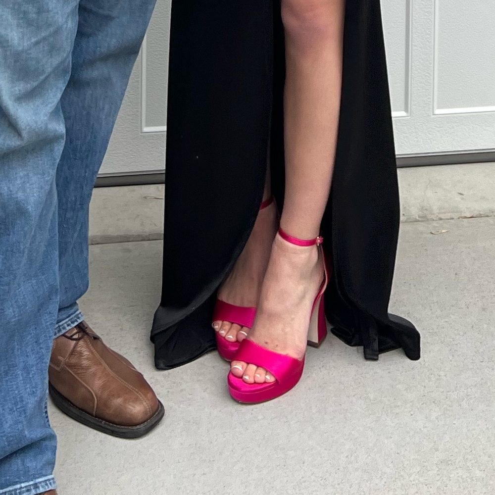 Hot pink high heels